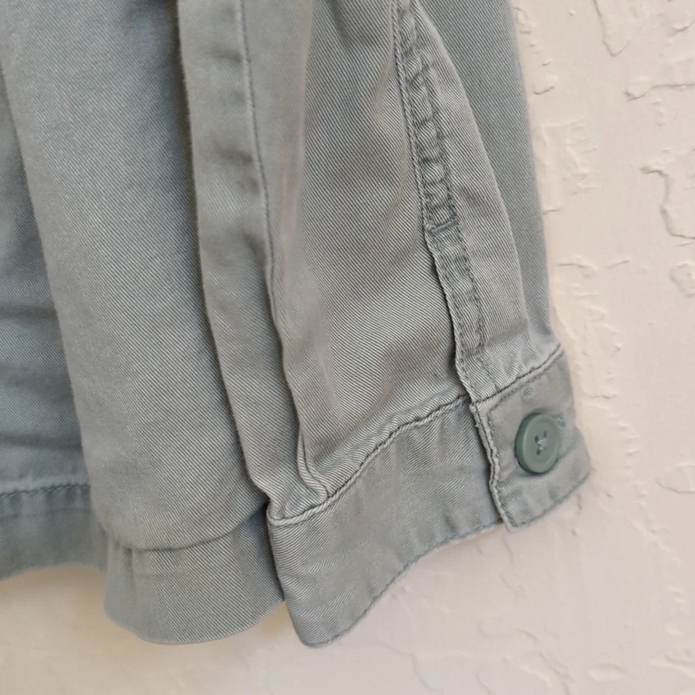 Gymboree Green Cotton Peplum Utility Jacket Size Large 10-12